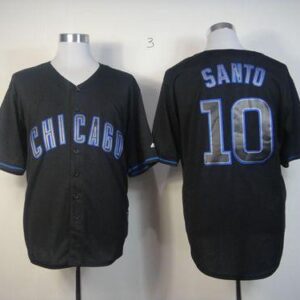 Chicago Cubs #10 Ron Santo Black Fashion Stitched MLB Jersey