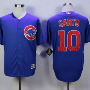 Chicago Cubs #10 Ron Santo Blue Cool Base Stitched MLB Jersey