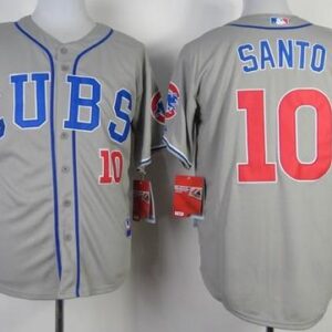 Chicago Cubs #10 Ron Santo Grey Alternate Road Cool Base Stitched MLB Jersey