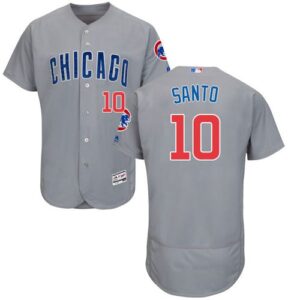 Chicago Cubs #10 Ron Santo Grey Flexbase Collection Road Stitched MLB Jersey