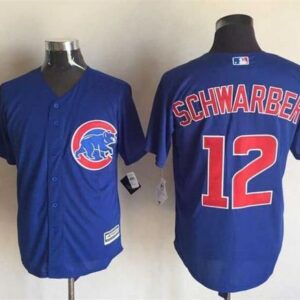 Chicago Cubs #12 Kyle Schwarber Blue Cool Base Stitched MLB Jersey