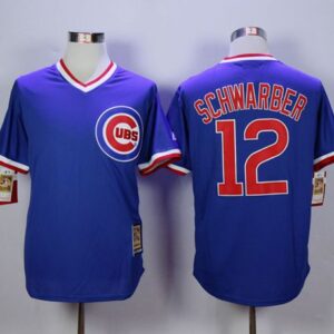 Chicago Cubs #12 Kyle Schwarber Blue Cooperstown Stitched MLB Jersey