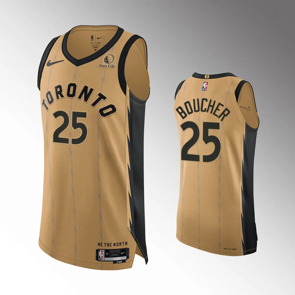 Chris Boucher #25 City Edition Toronto Raptors 2023-24 Jersey - Gold