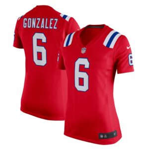 Christian Gonzalez New England Patriots Women Alternate Team Game Jersey - Red