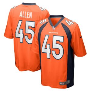 Christopher Allen Denver Broncos Game Player Jersey - Orange