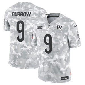 Cincinnati Bengals #9 Joe Burrow Arctic Camo 2024 F.U.S.E. Salute to Service Limited Football Stitched Jersey