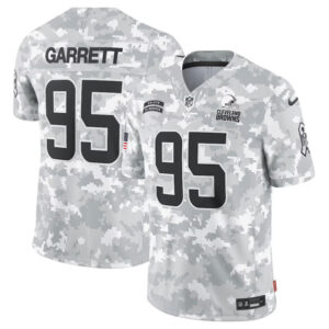 Cleveland Browns #95 Myles Garrett Arctic Camo 2024 F.U.S.E. Salute to Service Limited Football Stitched Jersey