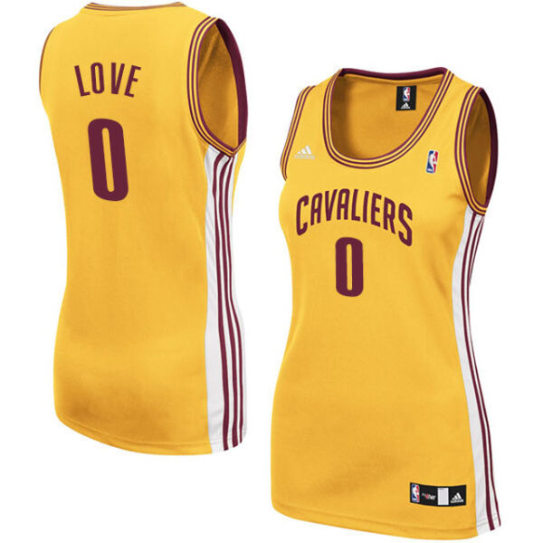 Cleveland Cavaliers #0 Kevin Love Women Gold Jersey