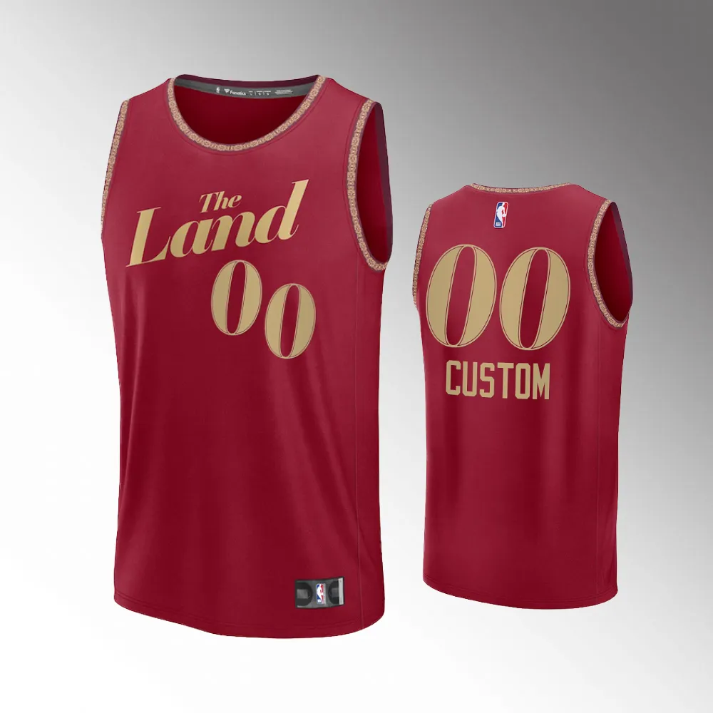 Cleveland Cavaliers City Edition Red 2023-24 Unisex #00 Custom Jersey