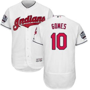 Cleveland Indians #10 Yan Gomes White Flexbase Collection 2016 World Series Bound Stitched MLB Jersey