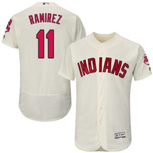 Cleveland Indians #11 Jose Ramirez Cream Flexbase Collection Stitched MLB Jersey