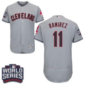 Cleveland Indians #11 Jose Ramirez Grey Flexbase Collection 2016 World Series Bound Stitched MLB Jersey