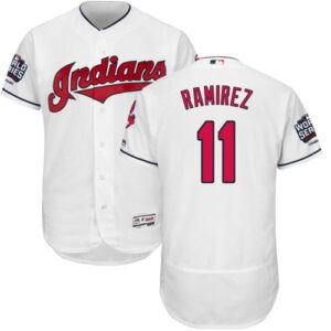 Cleveland Indians #11 Jose Ramirez White Flexbase Collection 2016 World Series Bound Stitched MLB Jersey