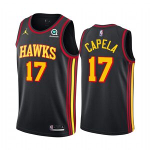 Clint Capela Atlanta Hawks Black Statement Edition Jumpman 2020-21 Jersey