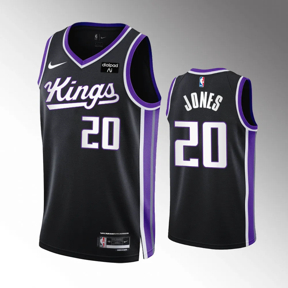 Colby Jones #20 Swingman Sacramento Kings 2023-24 Icon Edition Jersey - Black