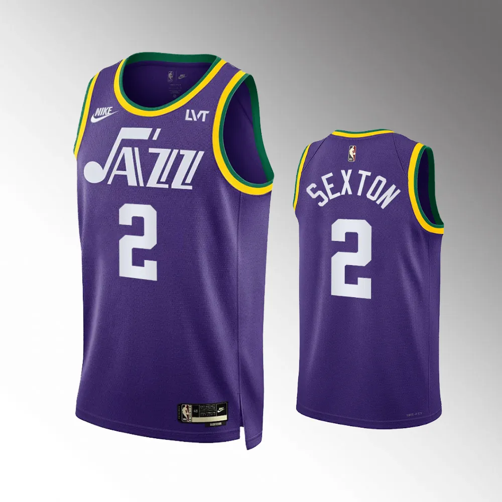 Collin Sexton #2 HWC 70s Utah Jazz 2023-24 Classic Edition Jersey - Purple