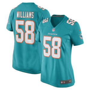 Connor Williams Miami Dolphins Women Game Player Jersey - Aqua