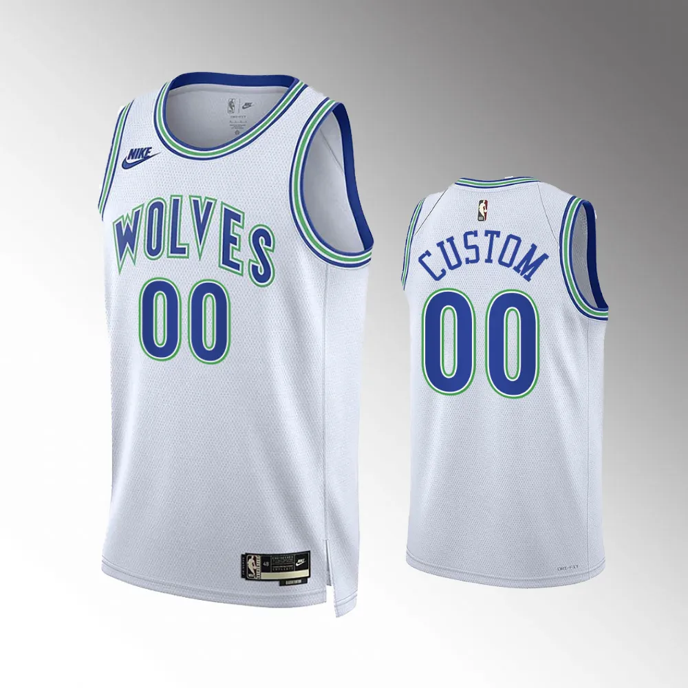 Custom #00 35th Anniversary Minnesota Timberwolves 2023-24 Classic Edition Jersey - White