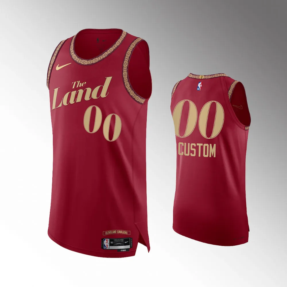 Custom #00 City Edition Cleveland Cavaliers 2023-24 Jersey - Wine