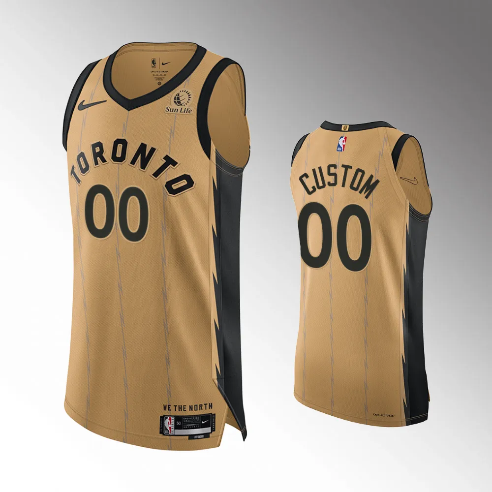 Custom #00 City Edition Toronto Raptors 2023-24 Jersey - Gold