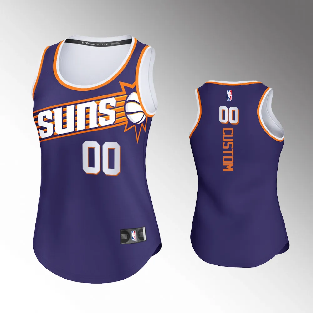 Custom #00 Phoenix Suns 2023-24 Icon Edition Purple Fastbreak Replica Jersey