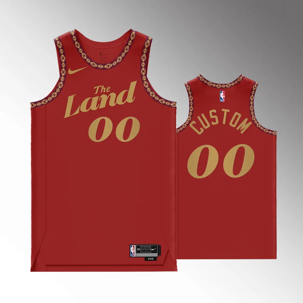 Custom #00 Swingman Cleveland Cavaliers 2023-24 City Edition Jersey - Red