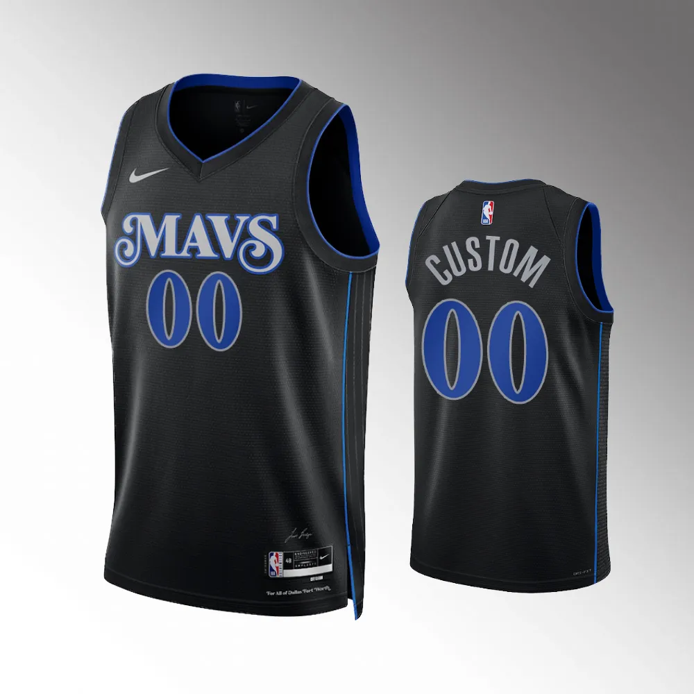 Custom #00 Swingman Dallas Mavericks 2023-24 City Edition Jersey - Grey