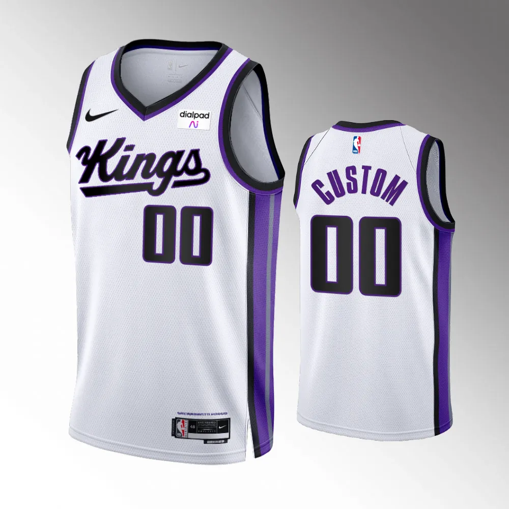 Custom #00 Swingman Sacramento Kings 2023-24 Association Edition Jersey - White