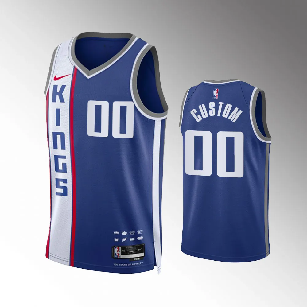 Custom #00 Swingman Sacramento Kings 2023-24 City Edition Jersey - Blue