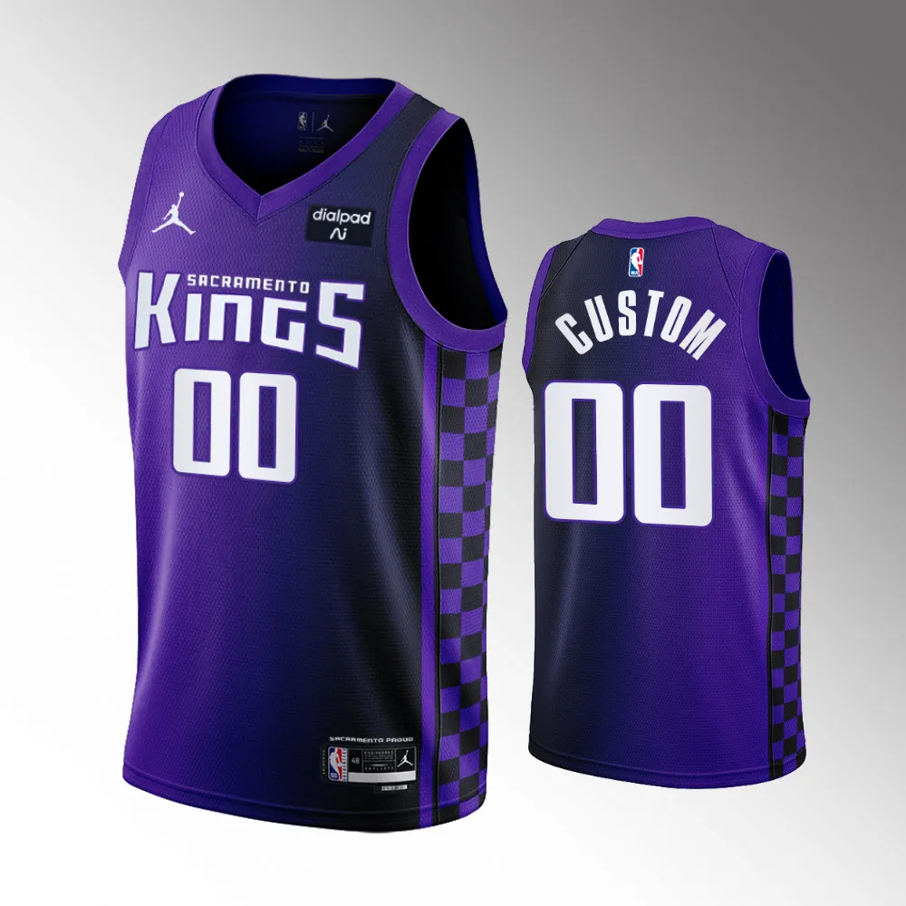 Custom #00 Swingman Sacramento Kings 2023-24 Statement Edition Jersey - Purple