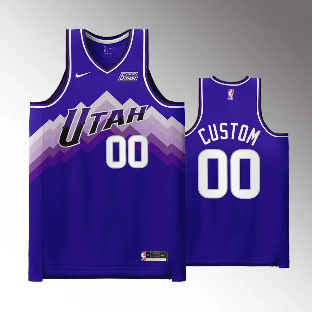 Custom #00 Swingman Utah Jazz 2023-24 City Edition Jersey - Purple