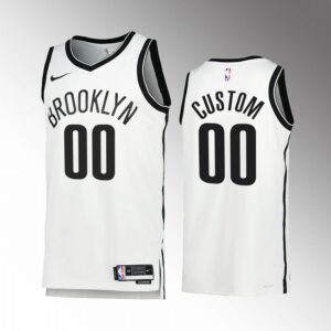 Custom 2022-23 Brooklyn Nets White #00 Association Edition Jersey Swingman