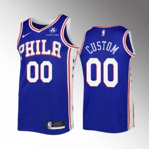 Custom 2022-23 Philadelphia 76ers Royal #00 Icon Edition Jersey Swingman