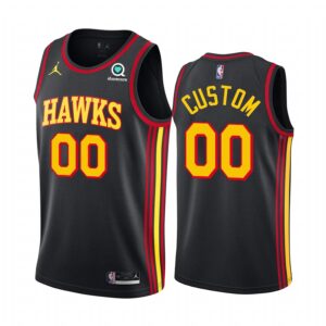 Custom Atlanta Hawks Black Statement Edition Jumpman 2020-21 Jersey