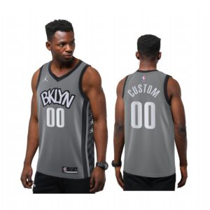 Custom Brooklyn Nets Gray Statement New Season 2020-21 Jersey