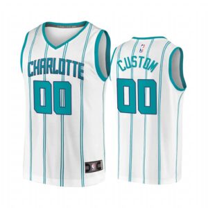 Custom Charlotte Hornets White Association Replica 2020-21 Jersey