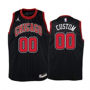 Custom Chicago Bulls Youth Black Statement Jersey Jumpman