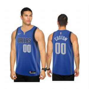 Custom Dallas Mavericks Royal Icon 2020-21 Jersey