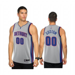 Custom Detroit Pistons sliver Statement 2020-21 Jersey