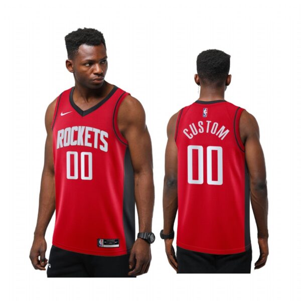 Custom Houston Rockets Red Icon 2020-21 Jersey