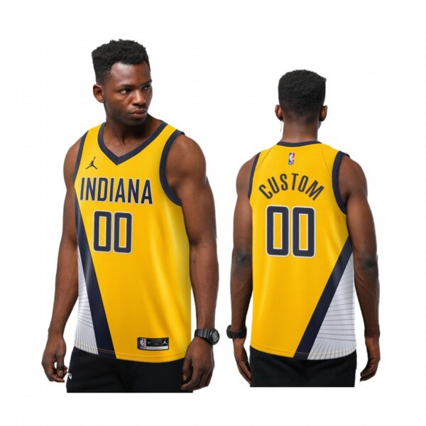 Custom Indiana Pacers Gold Statement Jumpman 2020-21 Jersey