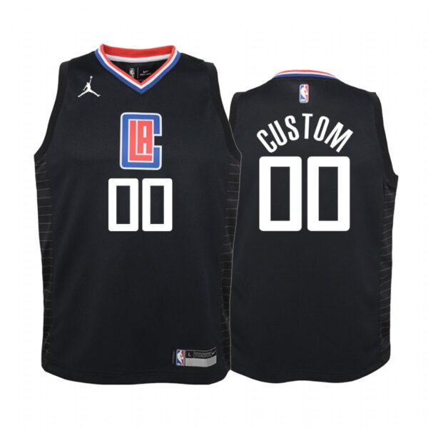 Custom LA Clippers Youth Black Statement Jersey Jumpman