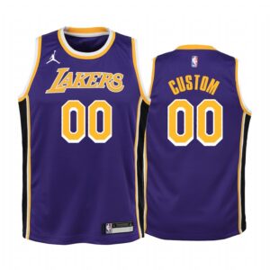 Custom Los Angeles Lakers Youth Purple Statement Jersey Jumpman