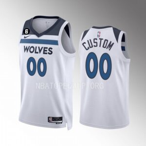 Custom Minnesota Timberwolves 2022-23 Association Edition White #00 Jersey Swingman