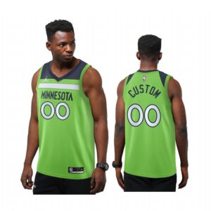 Custom Minnesota Timberwolves Green Statement Jumpman 2020-21 Jersey