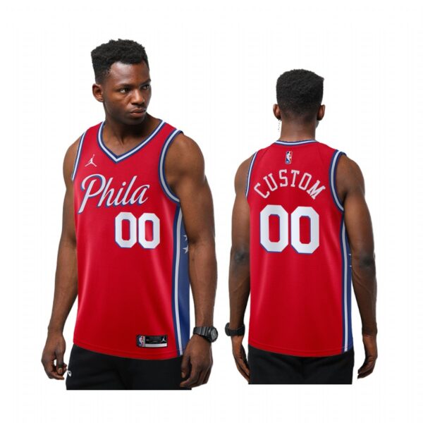 Custom Philadelphia 76ers Red Statement New Season 2020-21 Jersey