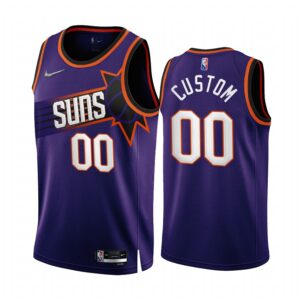 Custom Phoenix Suns 2022-23 Purple #00 Icon Edition Jersey NBA 75th