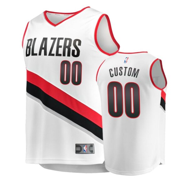 Custom Portland Trail Blazers White Icon player Jersey - Youth