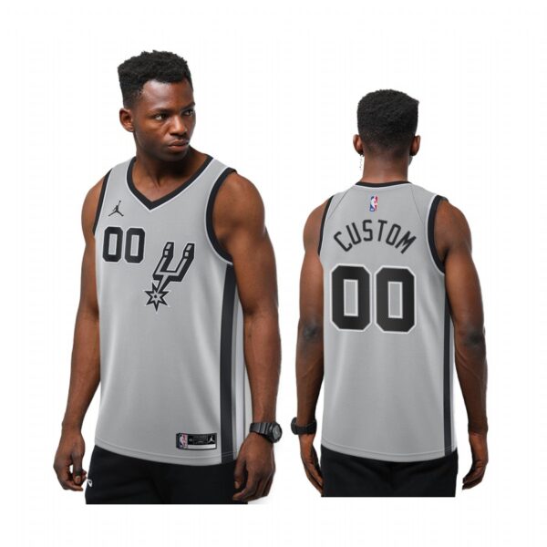 Custom San Antonio Spurs Silver Statement New Season 2020-21 Jersey