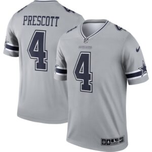 Dak Prescott Dallas Cowboys Inverted Legend Jersey - Gray